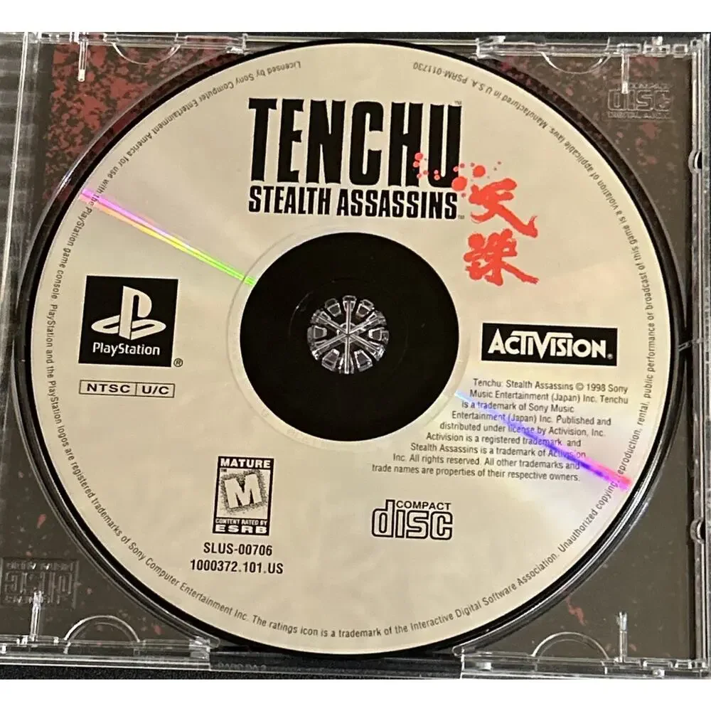 Tenchu: Stealth Assassins Sony PlayStation 1 1998 Tested & Working No Cover Art